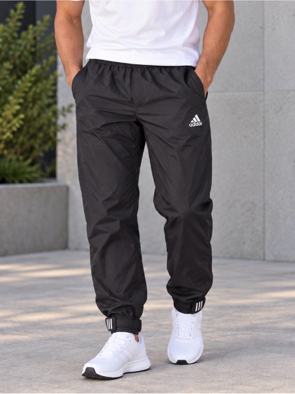adidas Black and White Athletic Track pants Men’s XL